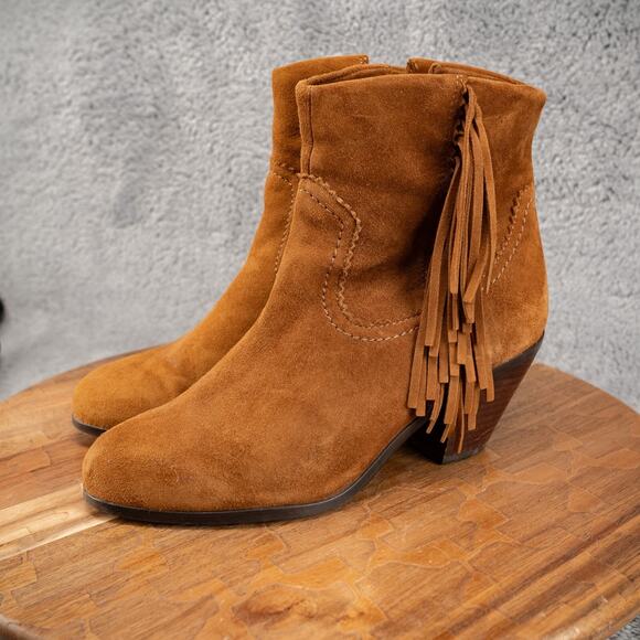 Sam Edelman Louie Ankle Bootie Suede Leather Boot Brown Women's Size 7.5 - Picture 3 of 9